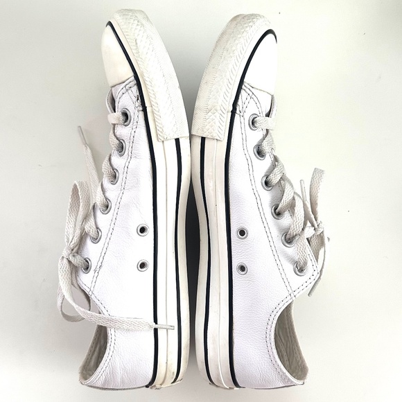 Converse Chick Taylor All Star White Leather Sneakers Size 8 - Picture 4 of 15